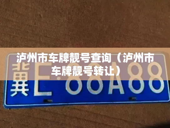 泸州市车牌靓号查询（泸州市车牌靓号转让）