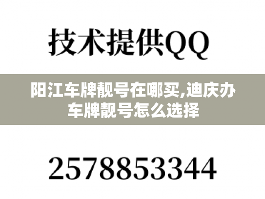 阳江车牌靓号在哪买,迪庆办车牌靓号怎么选择