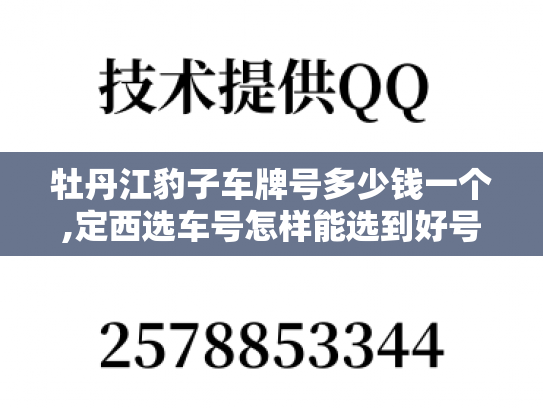 牡丹江豹子车牌号多少钱一个,定西选车号怎样能选到好号
