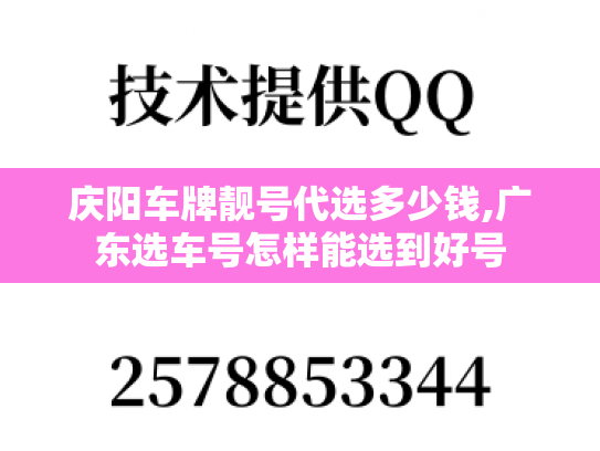 庆阳车牌靓号代选多少钱,广东选车号怎样能选到好号