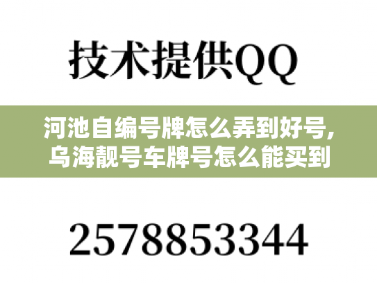 河池自编号牌怎么弄到好号,乌海靓号车牌号怎么能买到