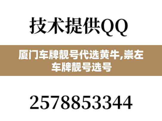 厦门车牌靓号代选黄牛,崇左车牌靓号选号