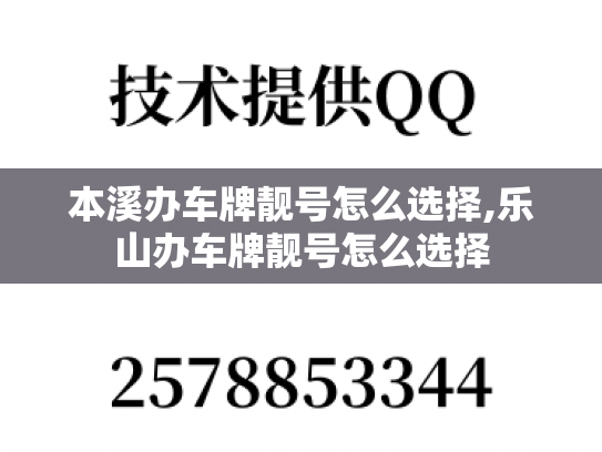本溪办车牌靓号怎么选择,乐山办车牌靓号怎么选择