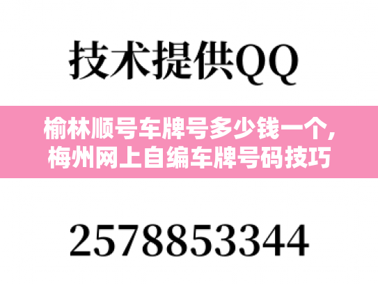 榆林顺号车牌号多少钱一个,梅州网上自编车牌号码技巧