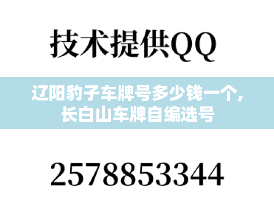 辽阳豹子车牌号多少钱一个,长白山车牌自编选号