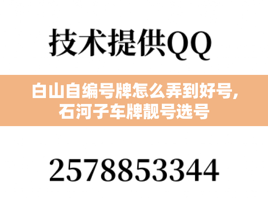 白山自编号牌怎么弄到好号,石河子车牌靓号选号