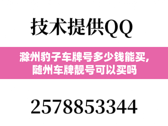 滁州豹子车牌号多少钱能买,随州车牌靓号可以买吗