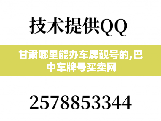 甘肃哪里能办车牌靓号的,巴中车牌号买卖网