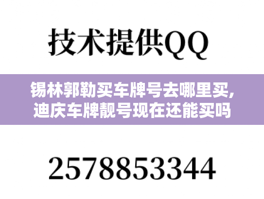 锡林郭勒买车牌号去哪里买,迪庆车牌靓号现在还能买吗