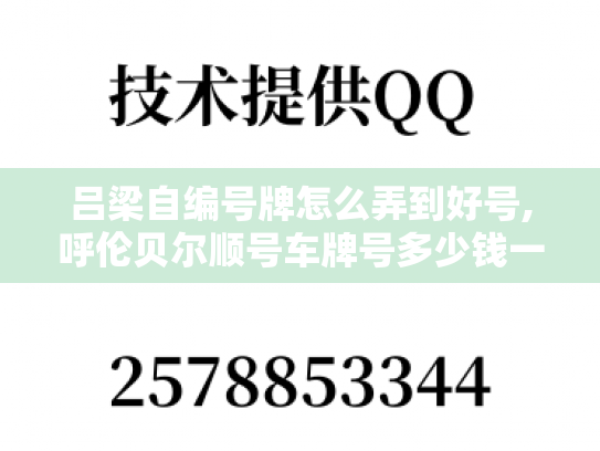 吕梁自编号牌怎么弄到好号,呼伦贝尔顺号车牌号多少钱一个