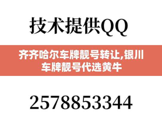 齐齐哈尔车牌靓号转让,银川车牌靓号代选黄牛