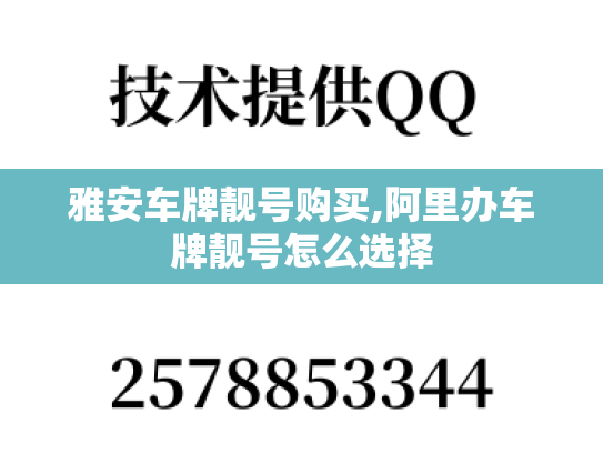 雅安车牌靓号购买,阿里办车牌靓号怎么选择