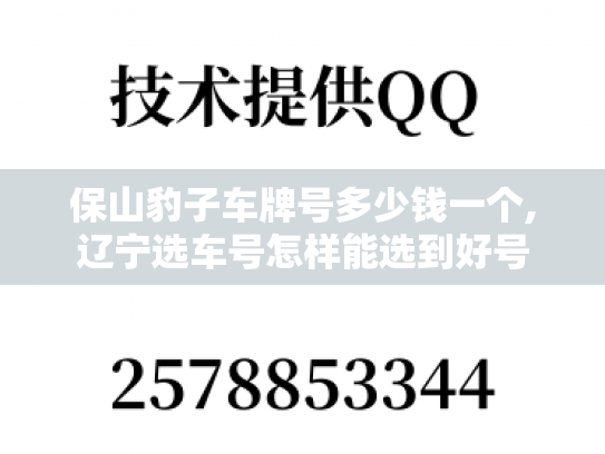 保山豹子车牌号多少钱一个,辽宁选车号怎样能选到好号