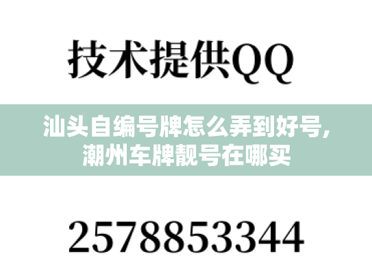 汕头自编号牌怎么弄到好号,潮州车牌靓号在哪买