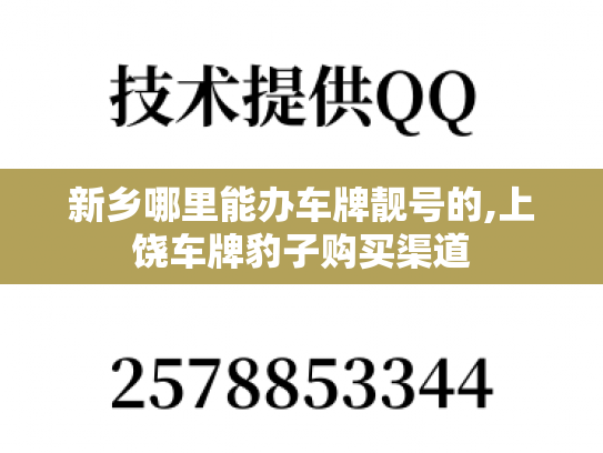 新乡哪里能办车牌靓号的,上饶车牌豹子购买渠道
