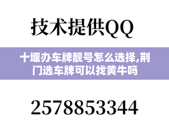 十堰办车牌靓号怎么选择,荆门选车牌可以找黄牛吗