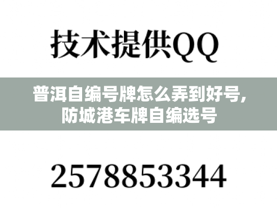 普洱自编号牌怎么弄到好号,防城港车牌自编选号