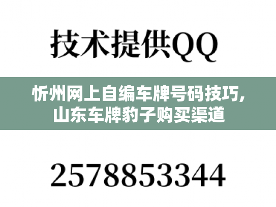 忻州网上自编车牌号码技巧,山东车牌豹子购买渠道