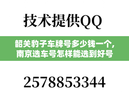 韶关豹子车牌号多少钱一个,南京选车号怎样能选到好号