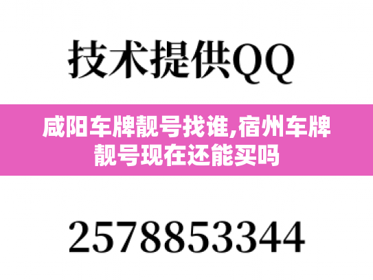 咸阳车牌靓号找谁,宿州车牌靓号现在还能买吗