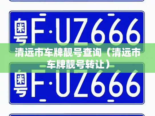 清远市车牌靓号查询（清远市车牌靓号转让）