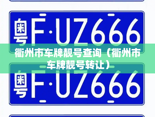 衢州市车牌靓号查询（衢州市车牌靓号转让）