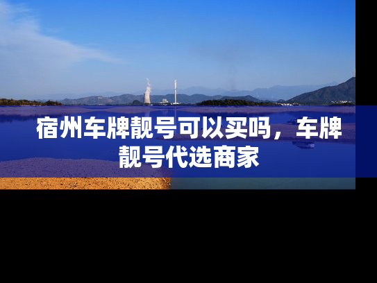 宿州车牌靓号可以买吗，车牌靓号代选商家