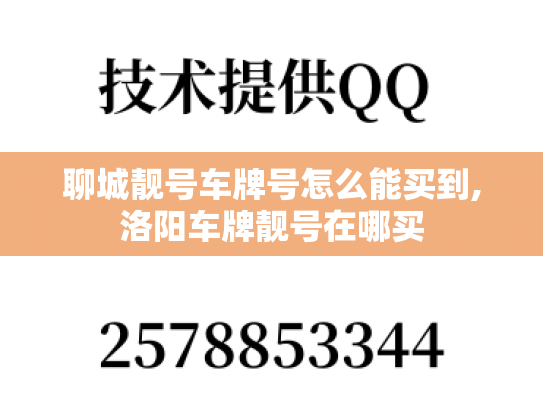聊城靓号车牌号怎么能买到,洛阳车牌靓号在哪买-第1张图片-七号汽车选号