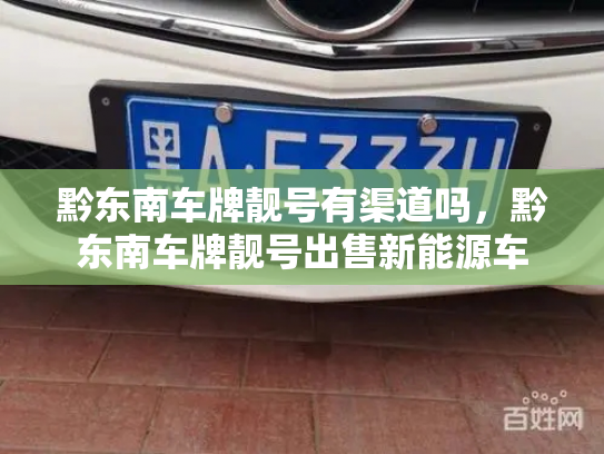 黔东南车牌靓号有渠道吗，黔东南车牌靓号出售新能源车-第3张图片-七号汽车选号