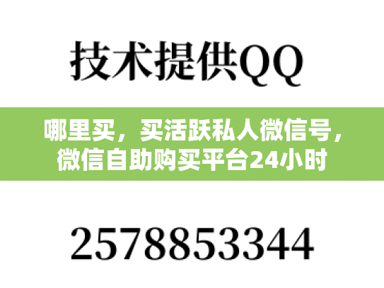 哪里买，买活跃私人微信号，微信自助购买平台24小时-第1张图片-七号汽车选号