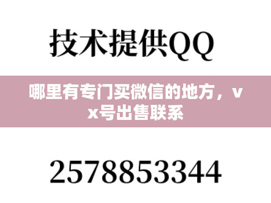 哪里有专门买微信的地方，vx号出售联系