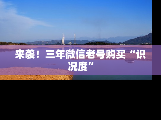 来袭！三年微信老号购买“识况度”-第1张图片-七号汽车选号