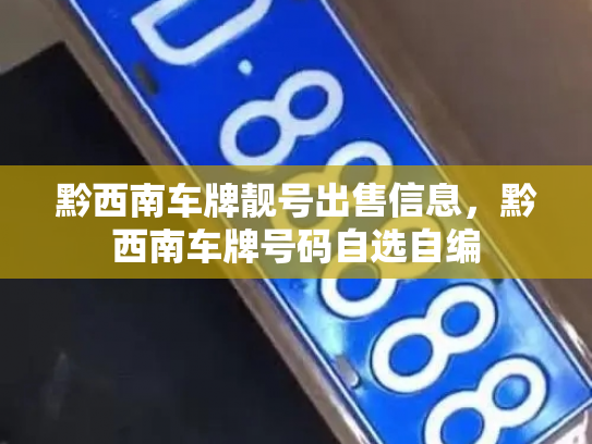 黔西南车牌靓号出售信息，黔西南车牌号码自选自编-第3张图片-七号汽车选号