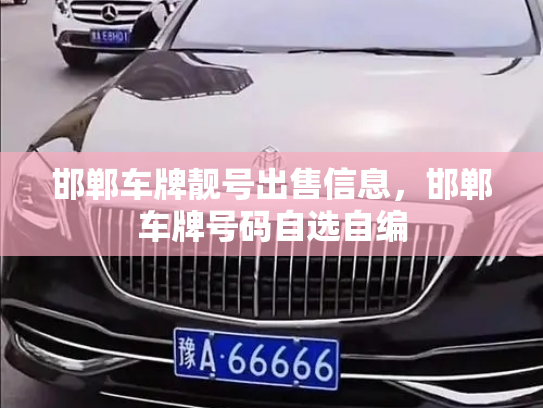 邯郸车牌靓号出售信息，邯郸车牌号码自选自编-第3张图片-七号汽车选号