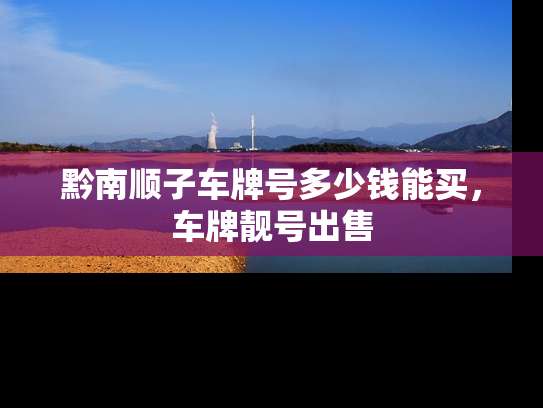 黔南顺子车牌号多少钱能买，车牌靓号出售
