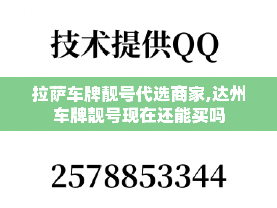 拉萨车牌靓号代选商家,达州车牌靓号现在还能买吗