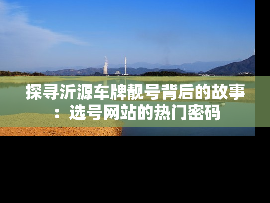 探寻沂源车牌靓号背后的故事：选号网站的热门密码