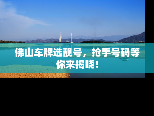 佛山车牌选靓号，抢手号码等你来揭晓！