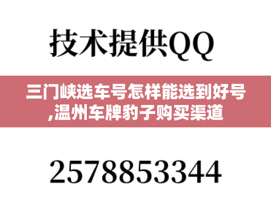 三门峡选车号怎样能选到好号,温州车牌豹子购买渠道