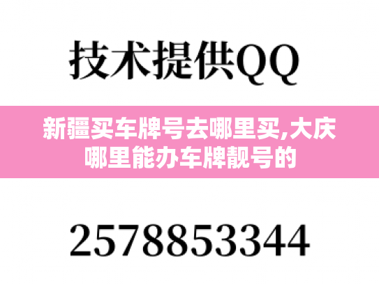 新疆买车牌号去哪里买,大庆哪里能办车牌靓号的