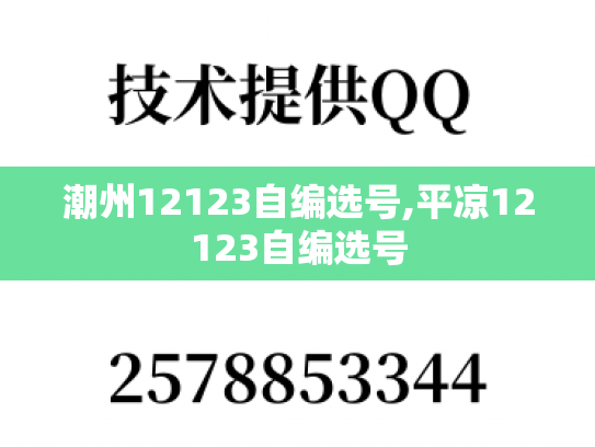 潮州12123自编选号,平凉12123自编选号
