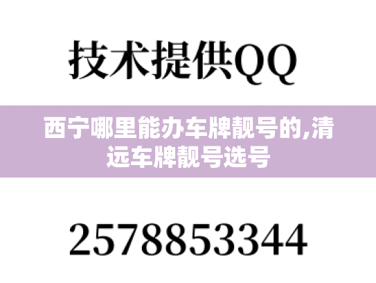 西宁哪里能办车牌靓号的,清远车牌靓号选号