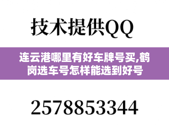 连云港哪里有好车牌号买,鹤岗选车号怎样能选到好号