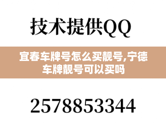 宜春车牌号怎么买靓号,宁德车牌靓号可以买吗-第1张图片-七号汽车选号