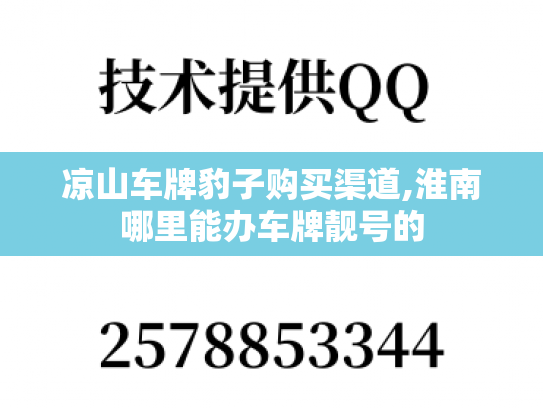 凉山车牌豹子购买渠道,淮南哪里能办车牌靓号的