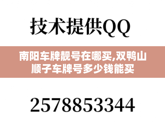 南阳车牌靓号在哪买,双鸭山顺子车牌号多少钱能买