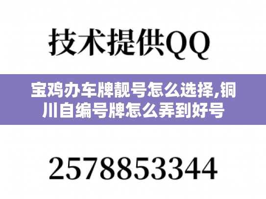宝鸡办车牌靓号怎么选择,铜川自编号牌怎么弄到好号