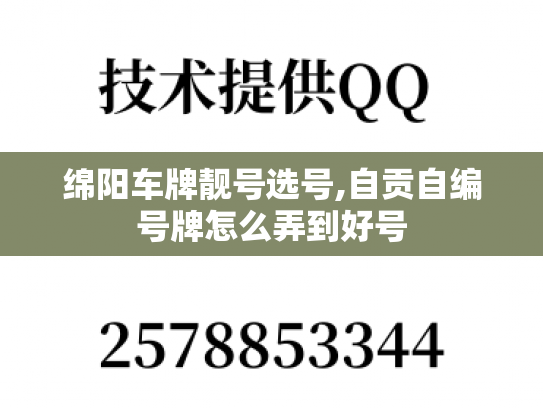 绵阳车牌靓号选号,自贡自编号牌怎么弄到好号