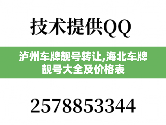 泸州车牌靓号转让,海北车牌靓号大全及价格表