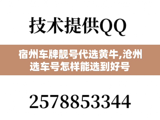 宿州车牌靓号代选黄牛,沧州选车号怎样能选到好号